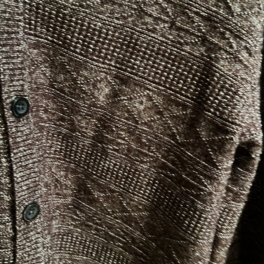 Club Room Button Down Cardigan Sweater in Marled Brown. Men’s Sz Large - Picture 9 of 10